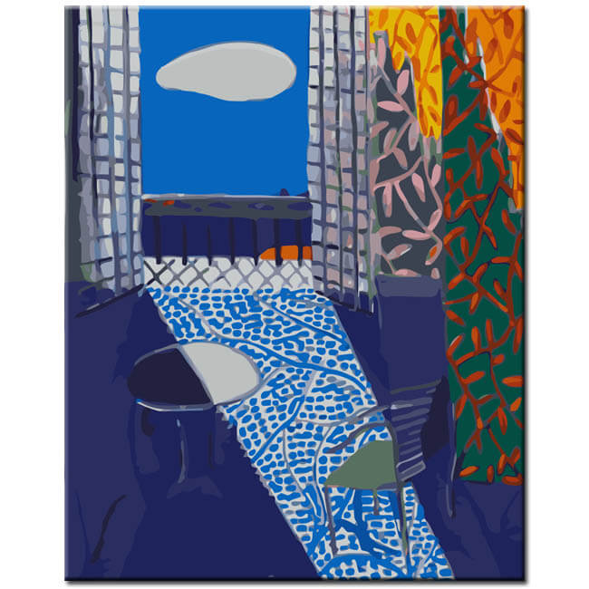 Malen nach Zahlen Kunst offenes Fenster mit Wolke