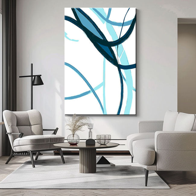 Malen nach Zahlen Kunst Abstrakt Blaue Striche II