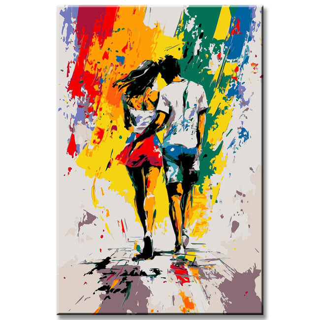 Malen nach Zahlen Liebespaar Abstrakte Kunst