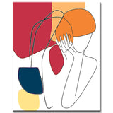 Malen nach Zahlen Minimalismus Strichzeichnung Frau