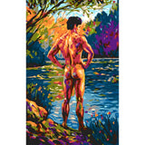 Malen nach Zahlen Akt Mann Landschaft Bunt Modern Kunst