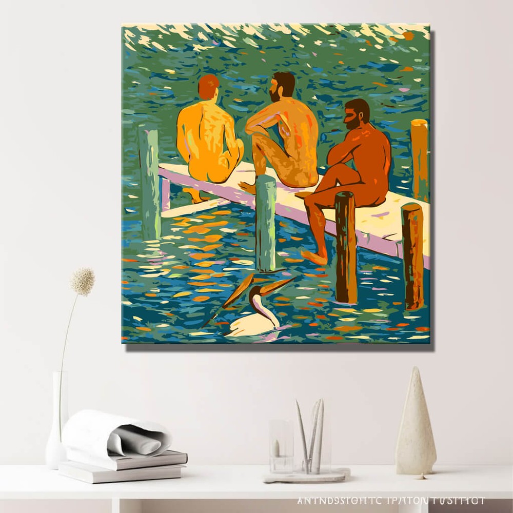 Malen nach Zahlen Akt Männer Natur DIY Kunst Deko modernes Wandbild