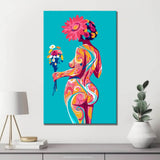 Malen nach Zahlen Akt Frau Blumen abstrakt DIY Kunst Deko modernes Wandbild