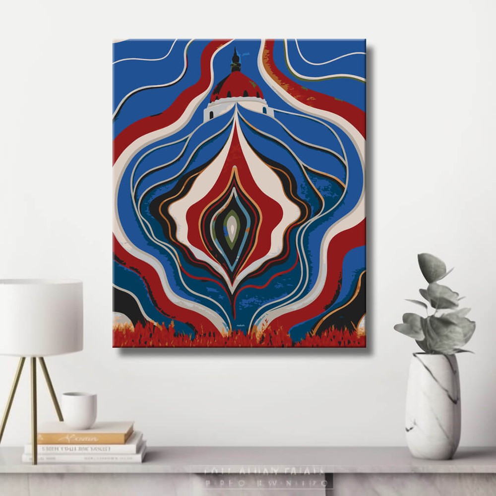 Malen nach Zahlen abstrakt Architektur DIY Kunst Deko modernes Wandbild