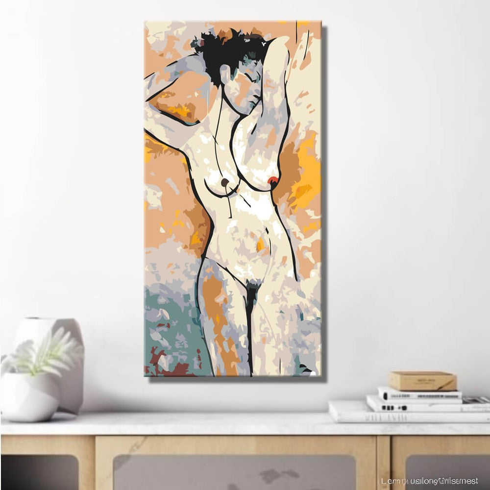 Malen nach Zahlen Akt Frau minimalistisch DIY Kunst Deko modernes Wandbild