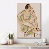 Malen nach Zahlen Akt Frau sitzend Stuhl DIY Kunst Deko modernes Wandbild