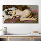 Malen nach Zahlen Akt Frau liegend schlafend DIY Kunst Deko modernes Wandbild