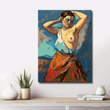 Malen nach Zahlen Akt Frau stehend farbig DIY Kunst Deko modernes Wandbild