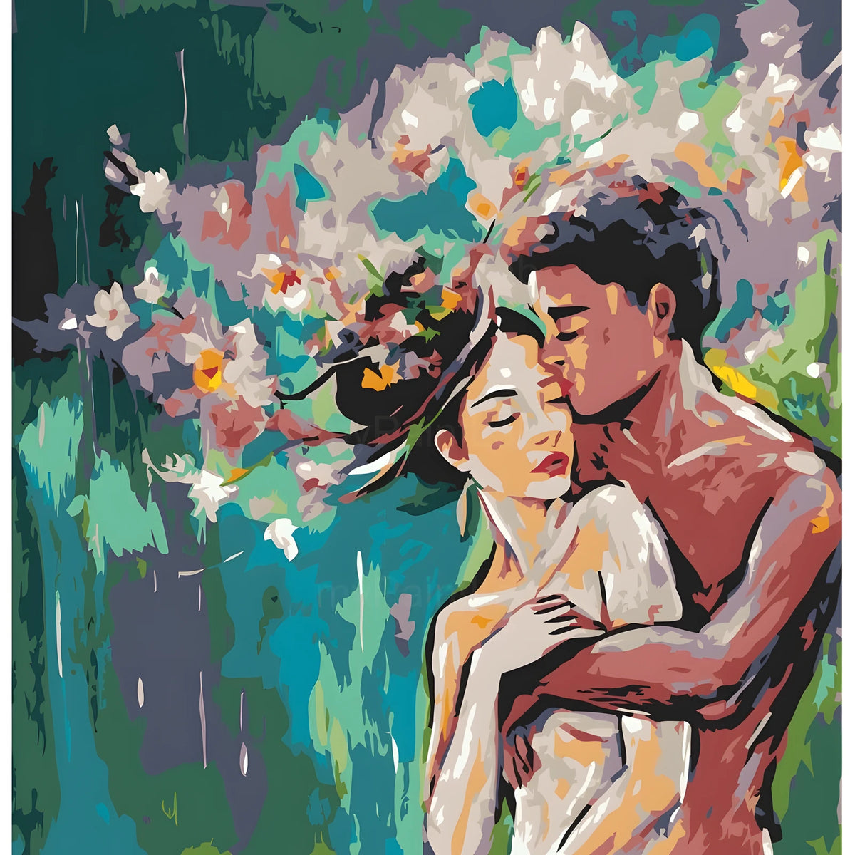 Malen nach Zahlen Paar Liebe Blumen Romantisch