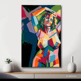 akt frau abstrakt modern bunt DIY Kunst Deko modernes Wandbild