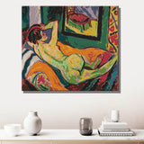 akt frau sofa spiegel bunt DIY Kunst Deko modernes Wandbild