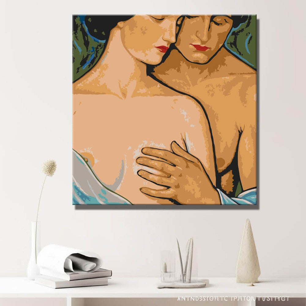 Akt Paar Umarmung Nahaufnahme intim DIY Kunst Deko modernes Wandbild