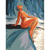Malen nach Zahlen Akt Frau Am Strand Sonne Warm Modern Kunst