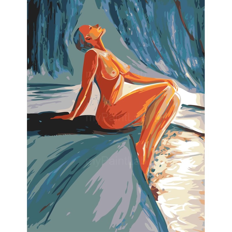Akt Frau Strand Sonne warm