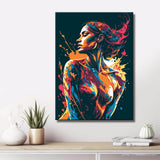 Akt Frau abstrakt bunt Portrait DIY Kunst Deko modernes Wandbild