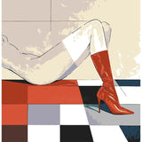 Akt Beine rote Stiefel modern