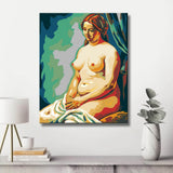 Akt Frau sitzend weich klassisch DIY Kunst Deko modernes Wandbild