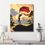 Akt Silhouette Frau Landschaft DIY Kunst Deko modernes Wandbild