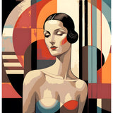 Malen nach Zahlen Akt Frau Art Deco Geometrisch Modern Elegant