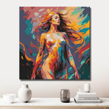 Akt Frau Haare bunt dynamisch DIY Kunst Deko modernes Wandbild