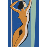 Akt Frau minimalistisch blau