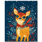 Malen nach Zahlen Weihnachten Illustration Kunst Motiv Elch