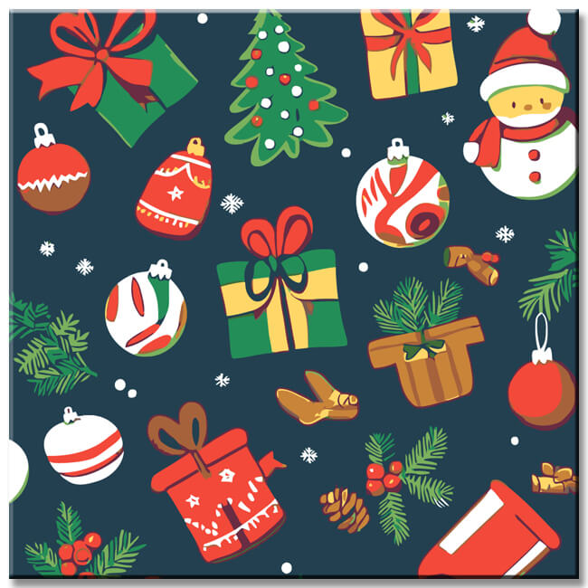 Malen nach Zahlen Weihnachten Christmas Motiv Illustration Kinder I