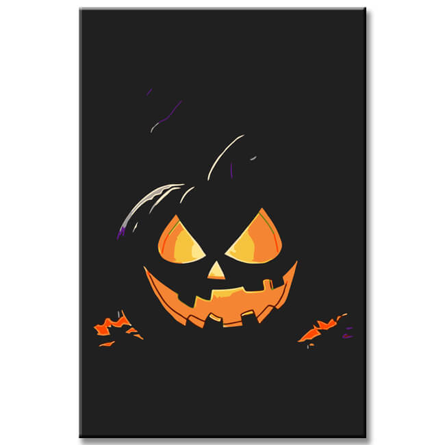 Malen nach Zahlen Halloween Kürbis Gesicht