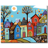 Malen nach Zahlen Kunst Illustration Bunte Häuser