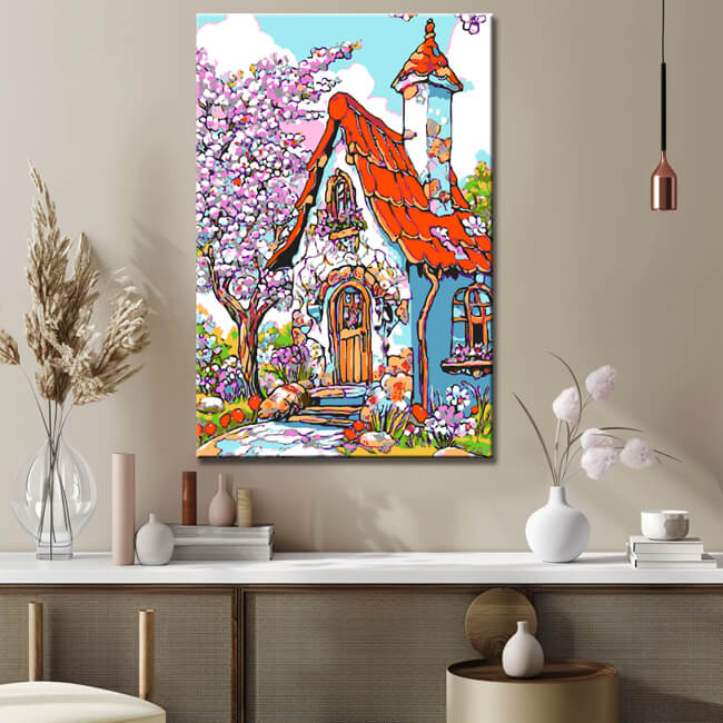 Malen nach Zahlen Kunst Illustration Frühlinsgefühle