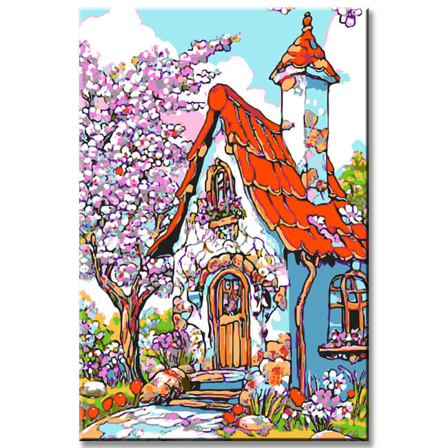 Malen nach Zahlen Kunst Illustration Frühlinsgefühle