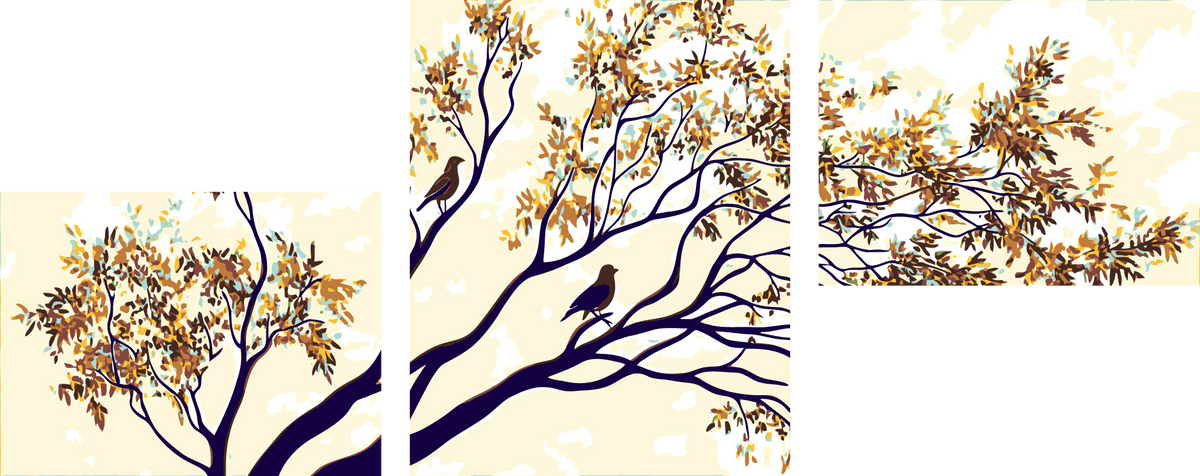 Malen nach Zahlen Baum und ßste Illustration Natur
