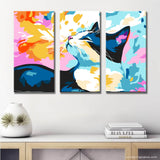 Malen nach Zahlen Kunst Illustration Katzen 3-teilig