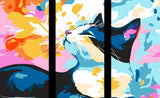 Malen nach Zahlen Kunst Illustration Katzen 3-teilig