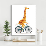 Malen nach Zahlen Tiere Giraffe auf dem Fahrrad
