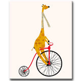 Malen nach Zahlen Tiere Giraffe auf dem Fahrrad