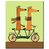 Malen nach Zahlen Tiere Giraffe auf dem Roller