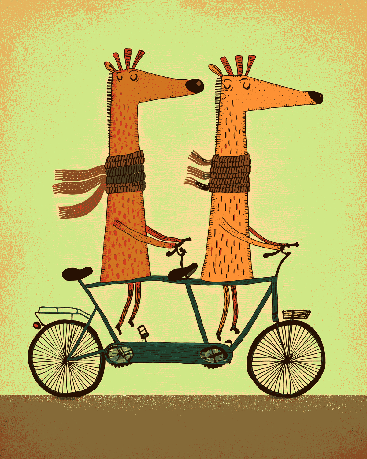 Malen nach Zahlen Tiere Giraffe auf dem Roller