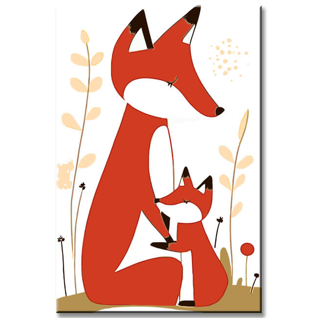 Malen nach Zahlen Familie Fuchs