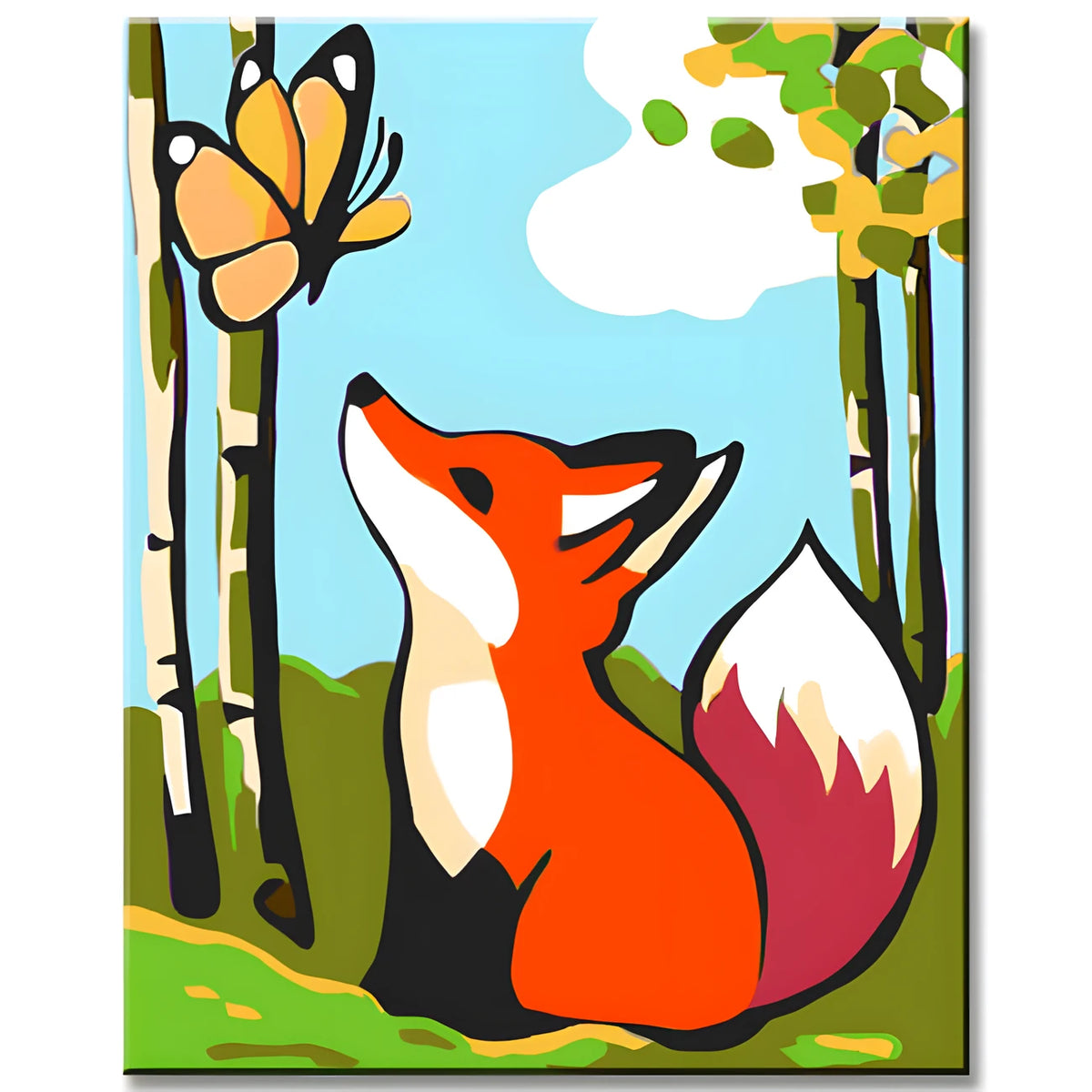 Malen nach Zahlen für Kinder Schmetterling und Fuchs