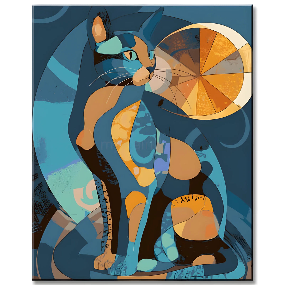 Malen nach Zahlen Geometrische Illustration Katze