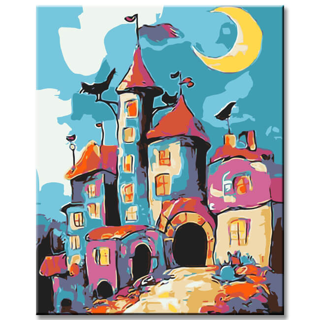 Malen nach Zahlen Katzenschloss