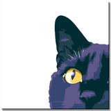 Malen nach Zahlen Illustration schwarze Katze