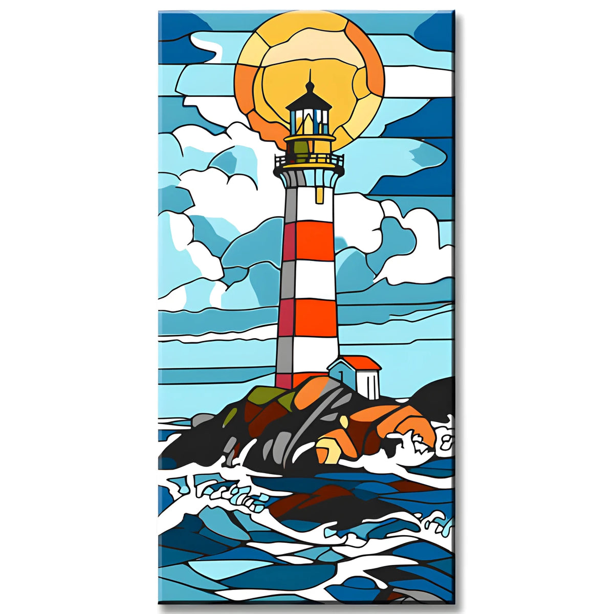 Malen nach Zahlen Leuchtturm und Sturm