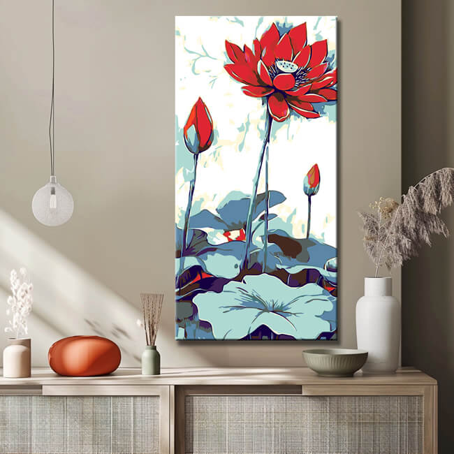 Malen nach Zahlen Asia Kunst Seerose