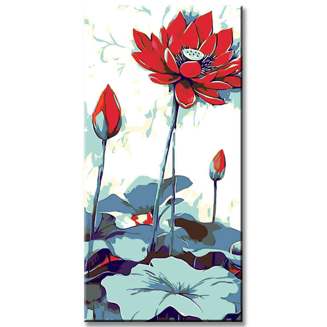 Malen nach Zahlen Asia Kunst Seerose