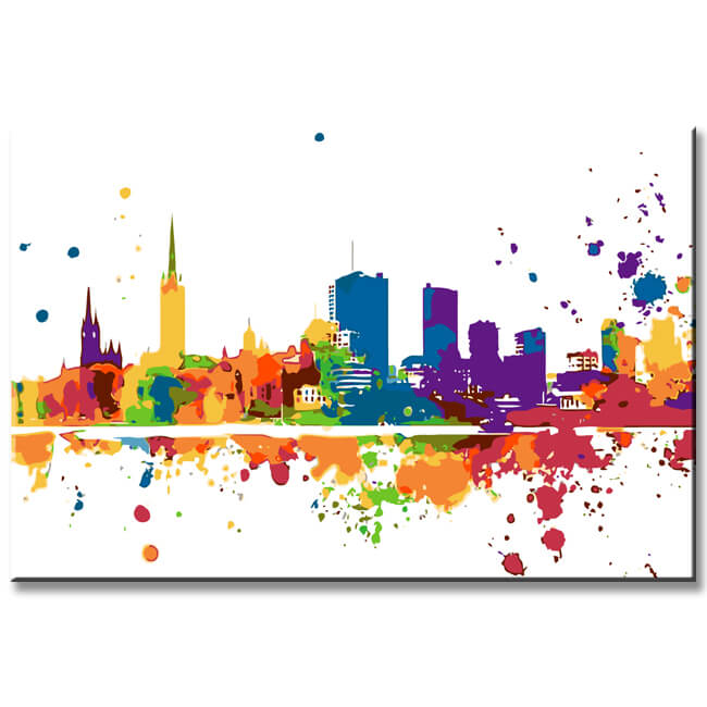 Malen nach Zahlen Norwegen Skyline Oslo