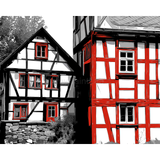 Malen-nach-Zahlen-Kunst-Landschaft-Fachwerkhäuser-2-teilig