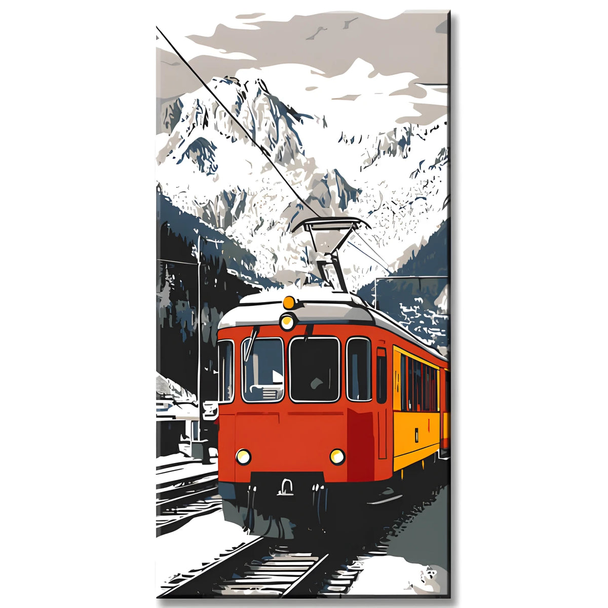 Malen nach Zahlen Kunst Mit dem Zug durch die Berge
