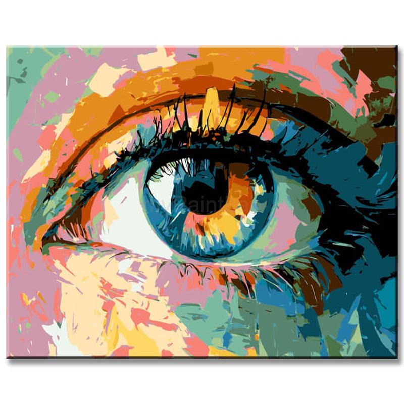 Malen nach Zahlen Kunst Buntes Auge
